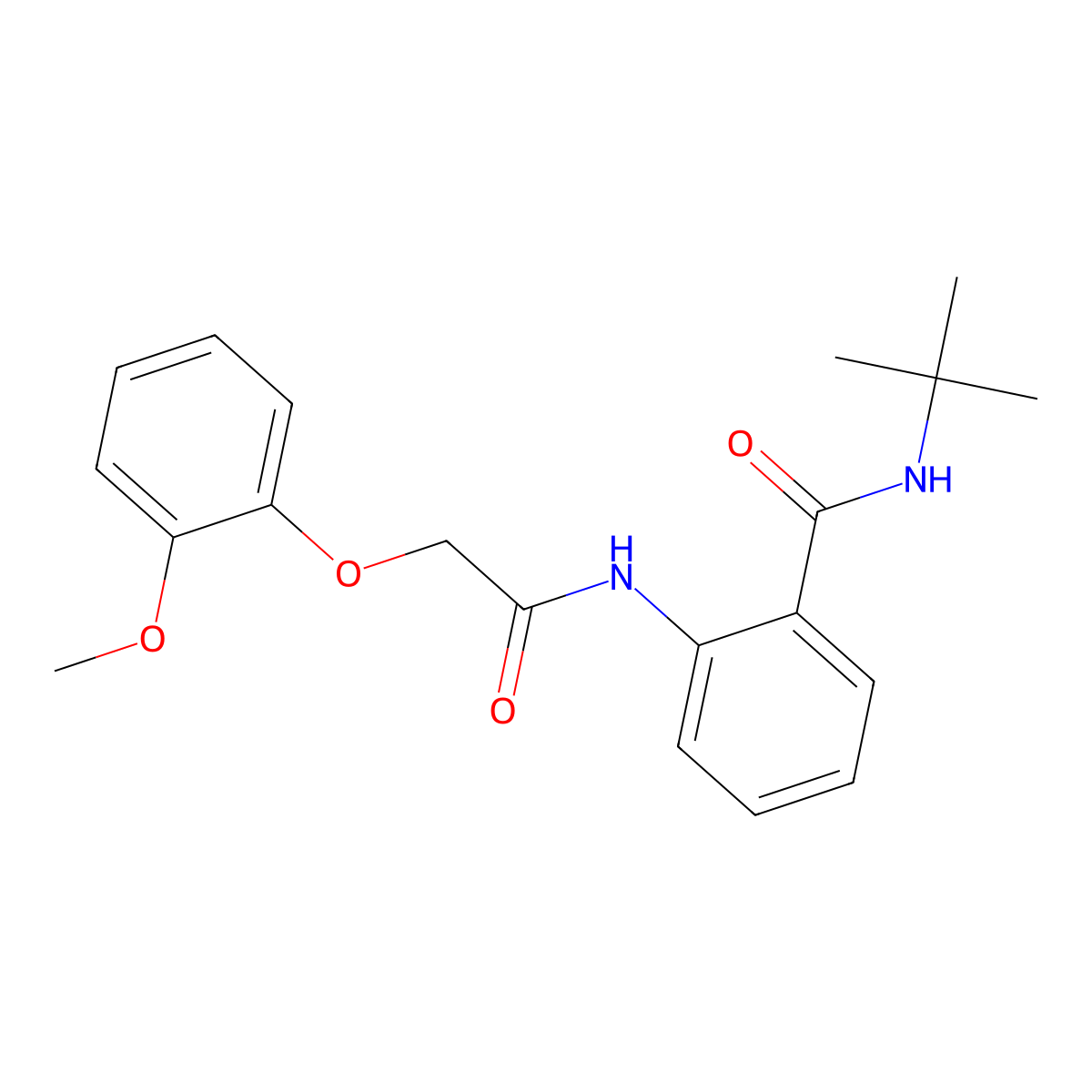 N-tert-butyl-2-[[2-(2-methoxyphenoxy)acetyl]amino]benzamide molecular structure, CAS 692262-91-2