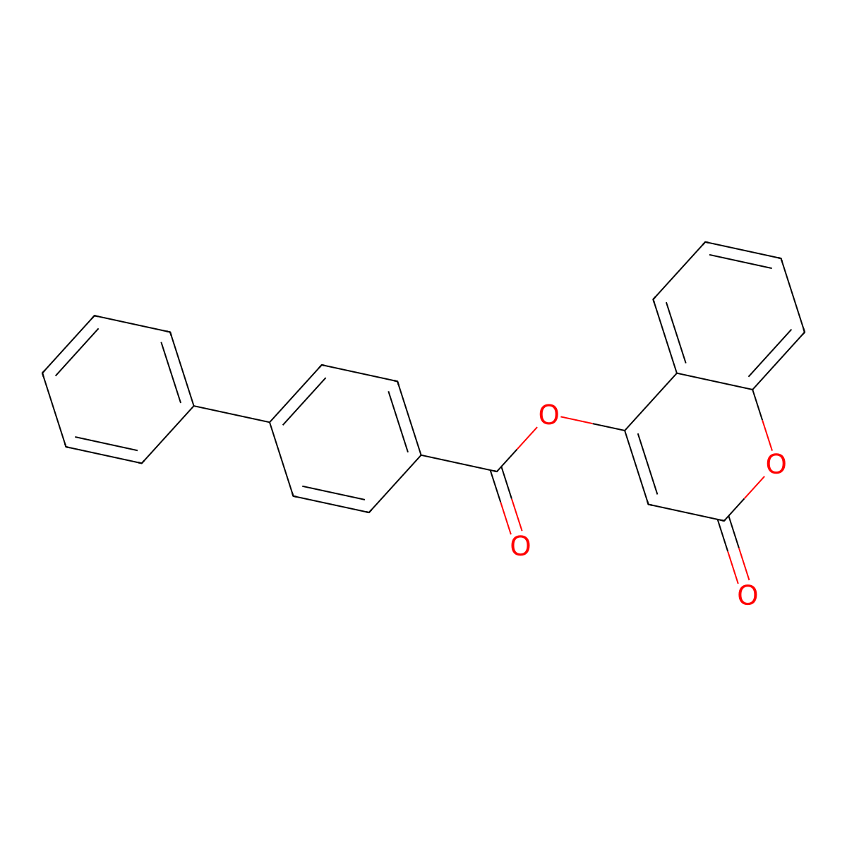 (2-Oxochromen-4-yl) 4-phenylbenzoate molecular structure, CAS 692263-32-4