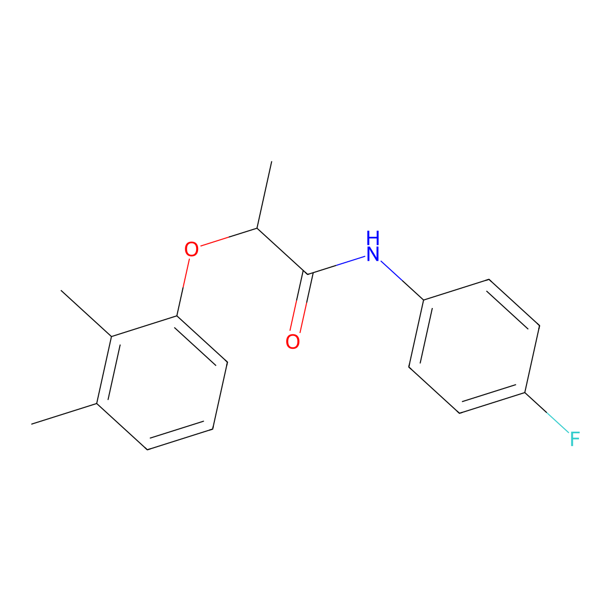 2-(2,3-dimethylphenoxy)-N-(4-fluorophenyl)propanamide molecular structure, CAS 692263-61-9