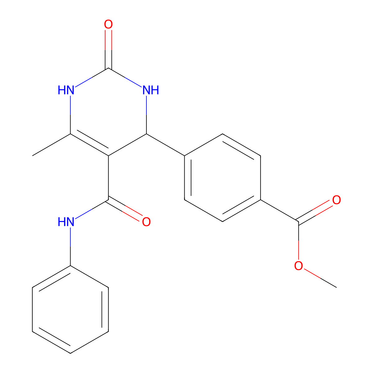 Methyl 4-(6-methyl-2-oxo-5-(phenylcarbamoyl)-1,2,3,4-tetrahydropyrimidin-4-yl)benzoate molecular structure, CAS 692263-81-3