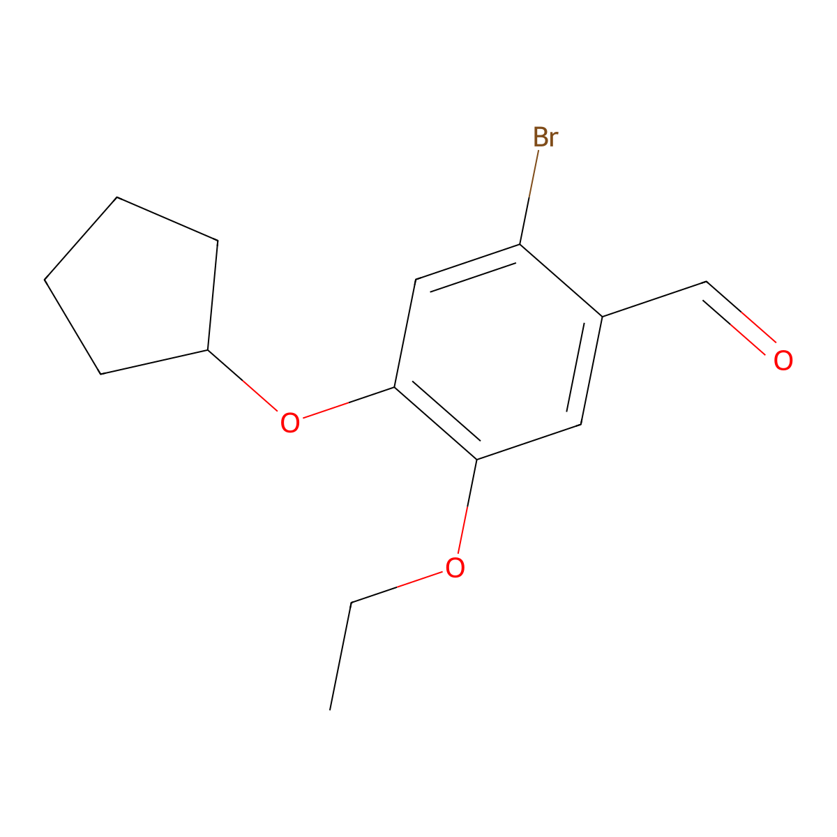 2-Bromo-4-(cyclopentyloxy)-5-ethoxybenzaldehyde molecular structure, CAS 692264-04-3