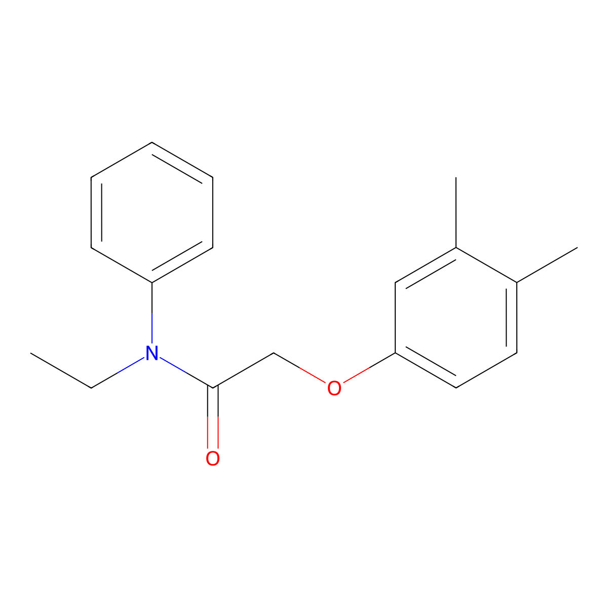 2-(3,4-dimethylphenoxy)-N-ethyl-N-phenylacetamide molecular structure, CAS 692264-13-4