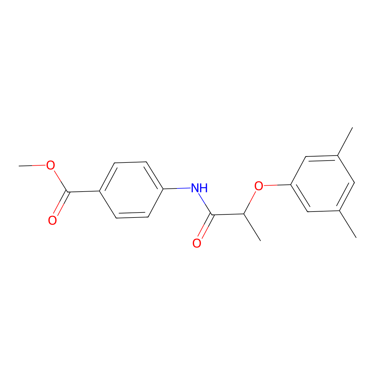 Methyl 4-[2-(3,5-dimethylphenoxy)propanoylamino]benzoate molecular structure, CAS 692264-18-9