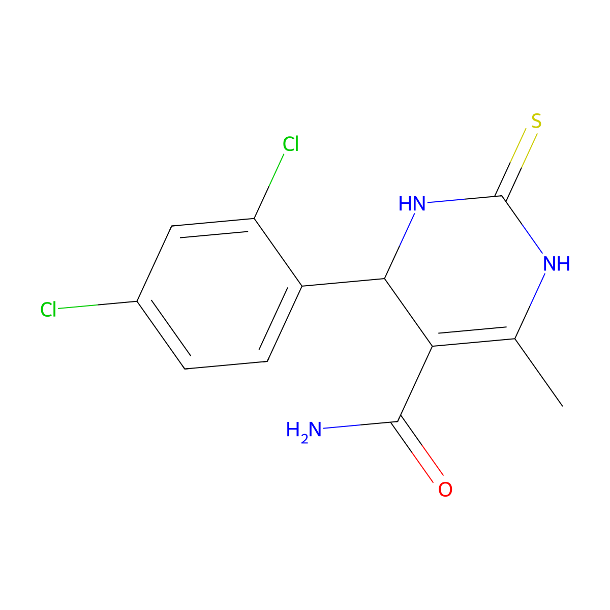4-(2,4-dichlorophenyl)-6-methyl-2-sulfanylidene-3,4-dihydro-1H-pyrimidine-5-carboxamide molecular structure, CAS 692264-38-3