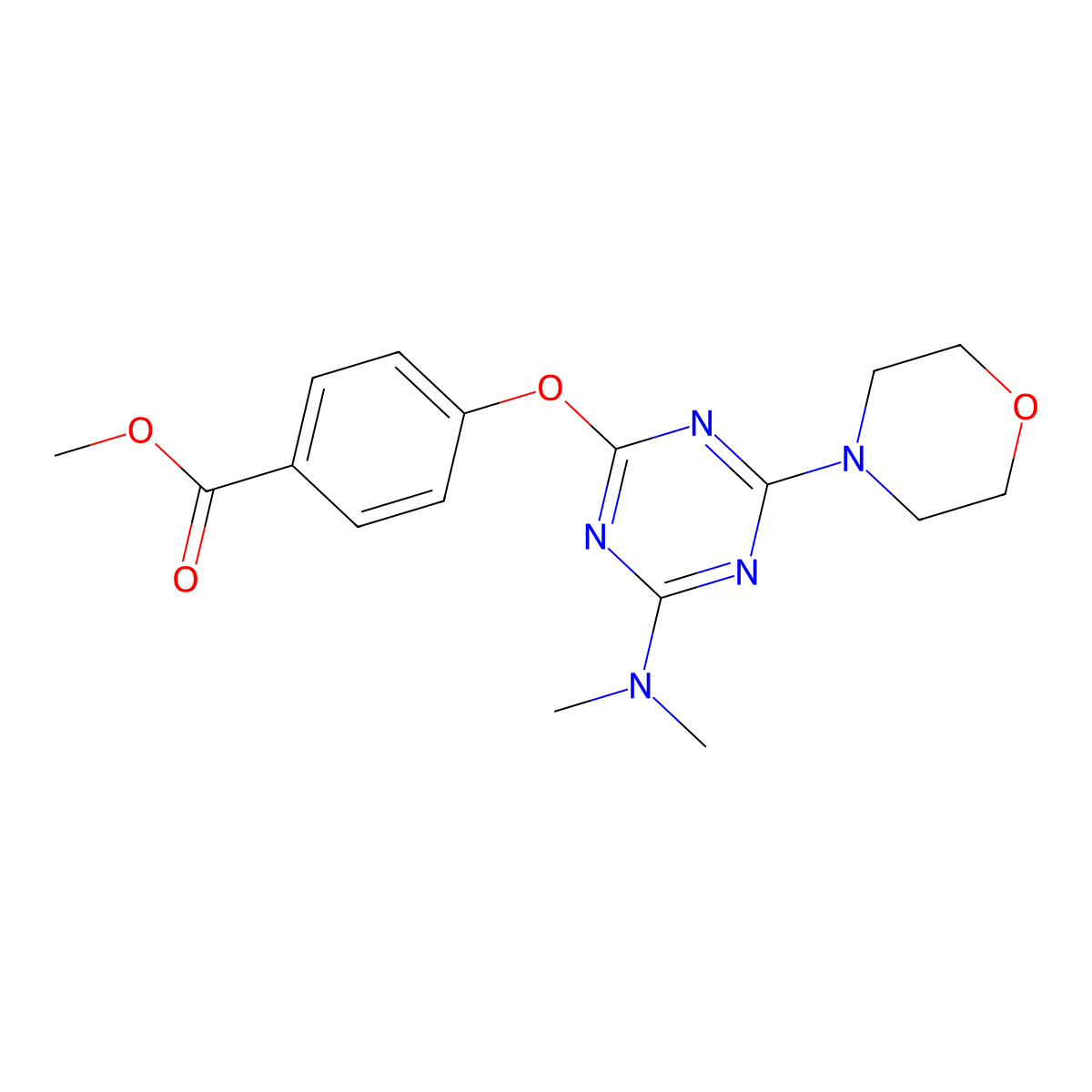 4-[[4-(Dimethylamino)-6-(4-morpholinyl)-1,3,5-triazin-2-yl]oxy]benzoic acid methyl ester molecular structure, CAS 692264-42-9