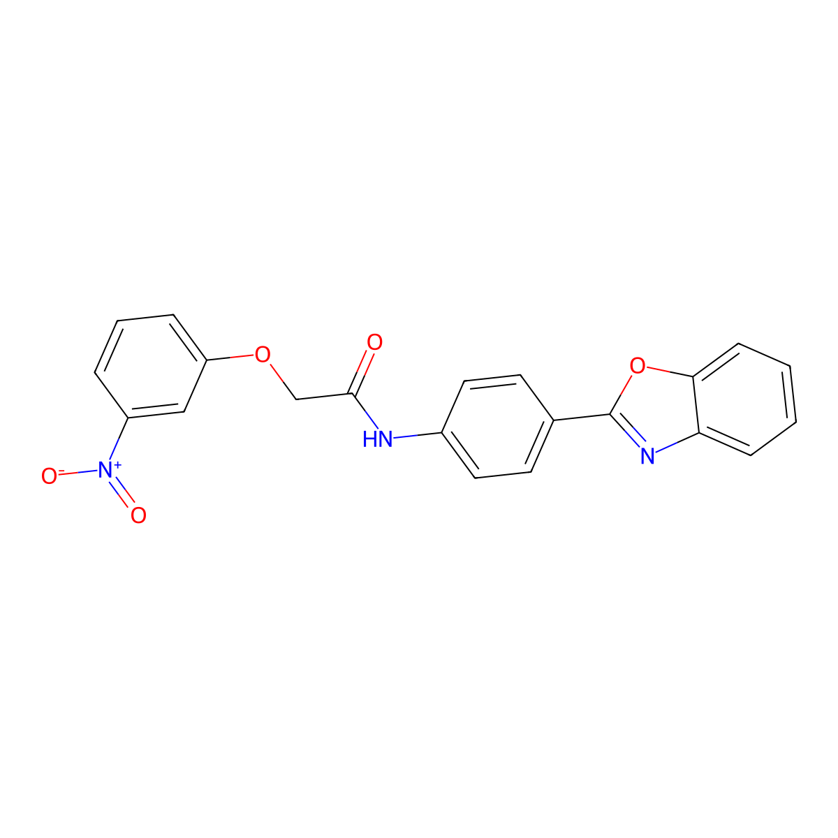 N-[4-(1,3-benzoxazol-2-yl)phenyl]-2-(3-nitrophenoxy)acetamide molecular structure, CAS 692264-63-4