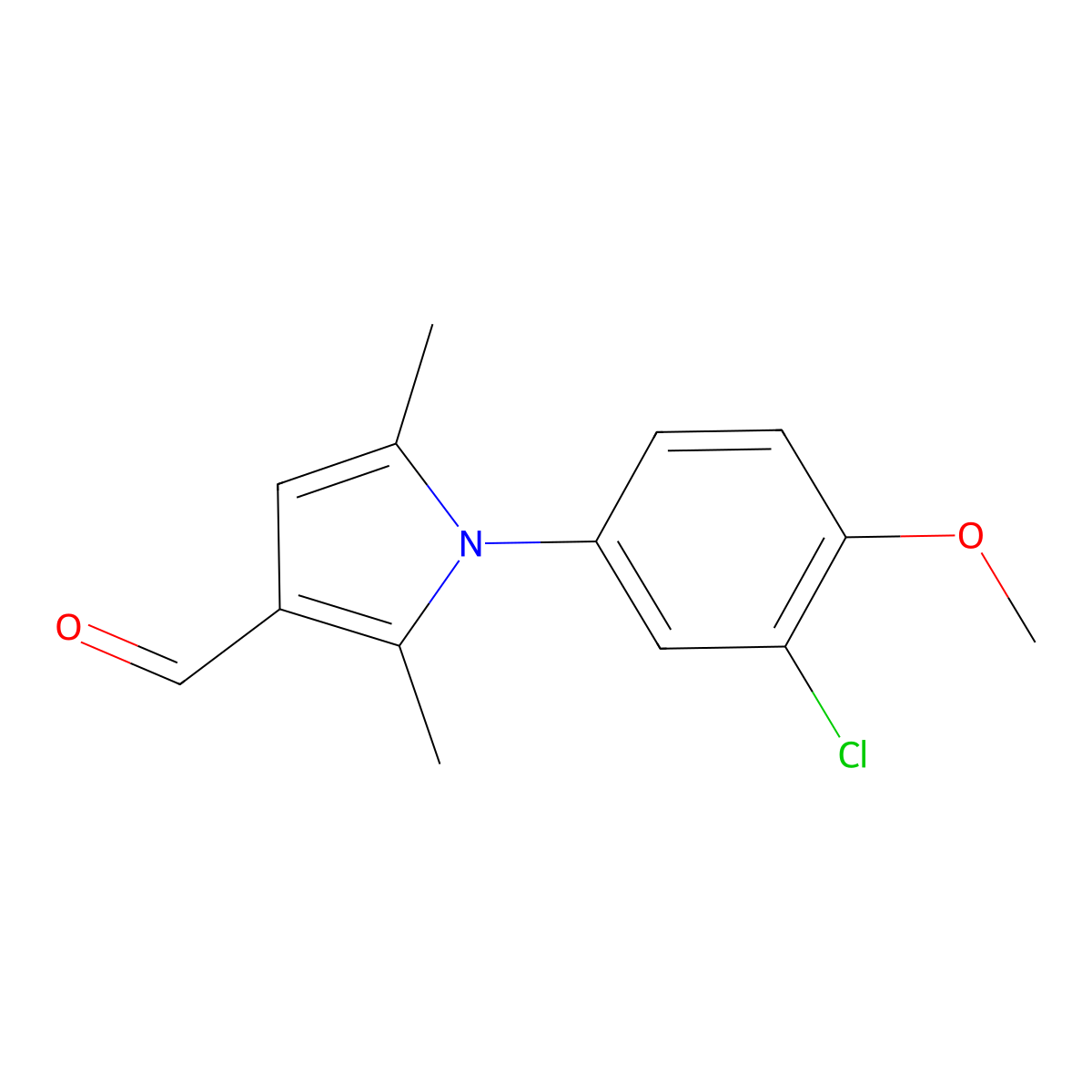 1-(3-chloro-4-methoxyphenyl)-2,5-dimethyl-1H-pyrrole-3-carbaldehyde molecular structure, CAS 692264-71-4