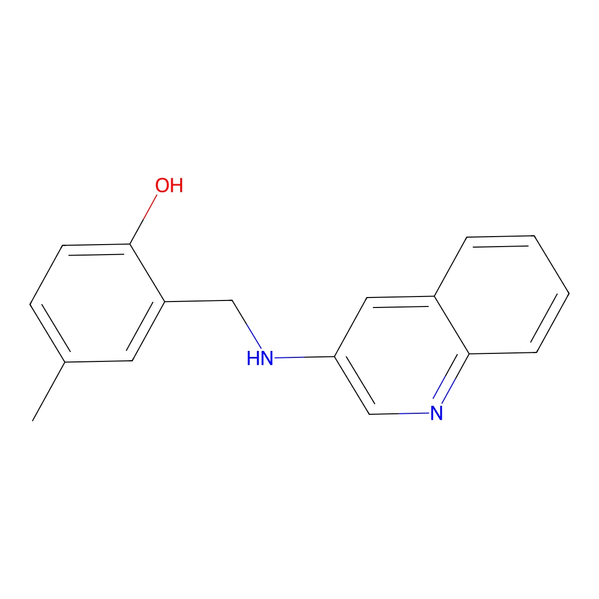 4-Methyl-2-[(quinolin-3-ylamino)methyl]phenol molecular structure, CAS 692265-01-3
