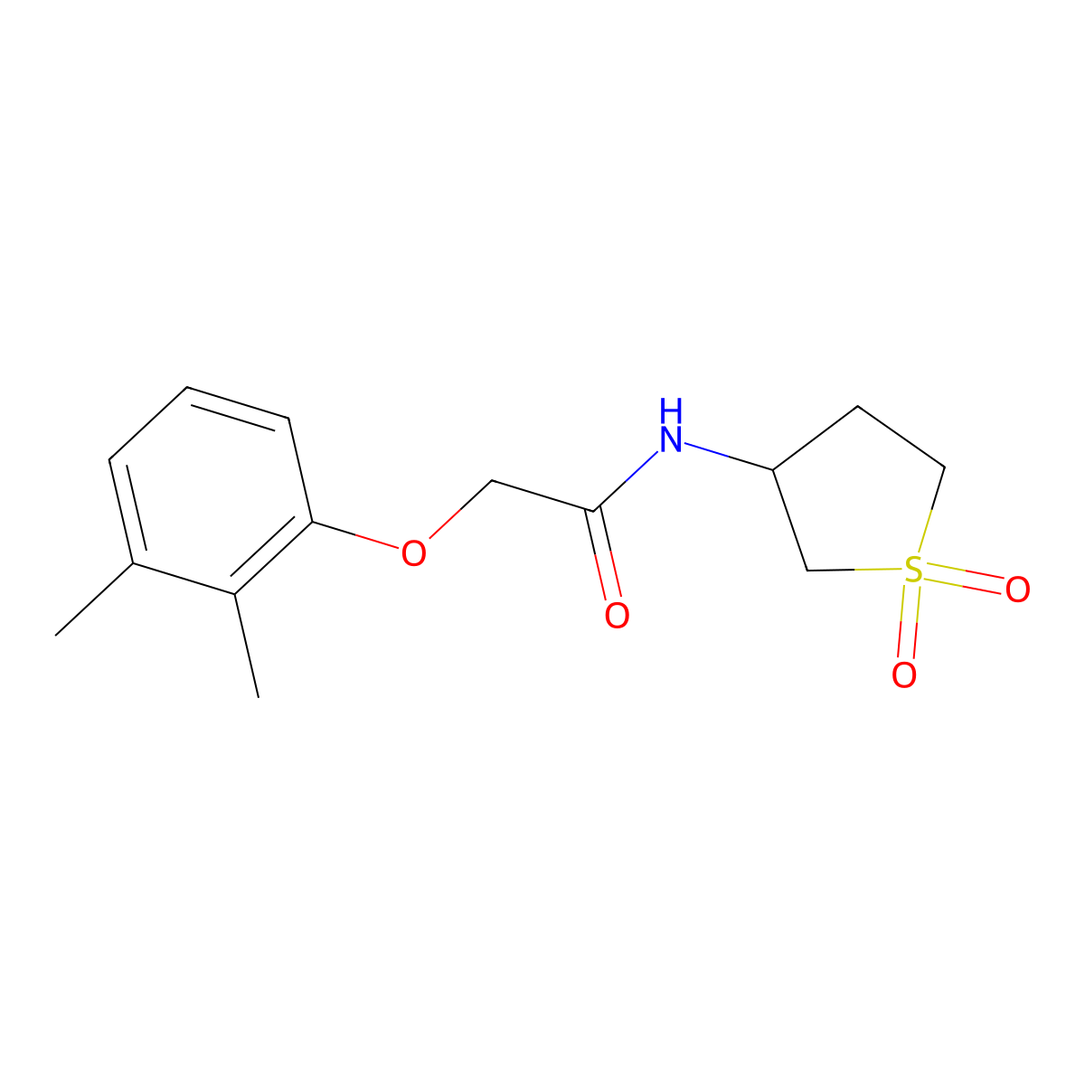 2-(2,3-dimethylphenoxy)-N-(1,1-dioxothiolan-3-yl)acetamide molecular structure, CAS 692265-07-9