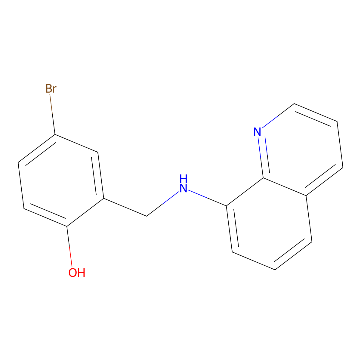4-Bromo-2-[(quinolin-8-ylamino)methyl]phenol molecular structure, CAS 692265-12-6