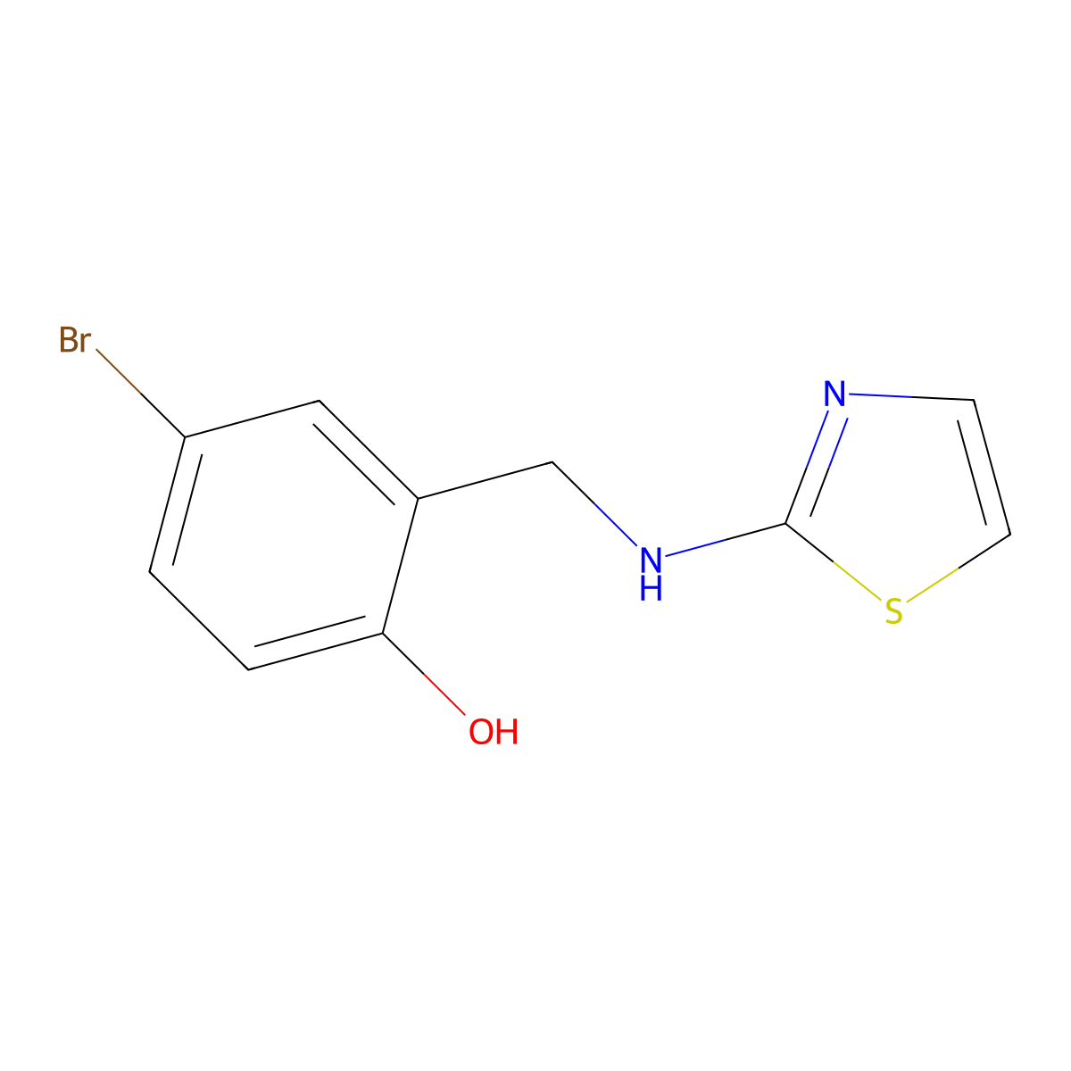 4-Bromo-2-[(1,3-thiazol-2-ylamino)methyl]phenol molecular structure, CAS 692265-15-9