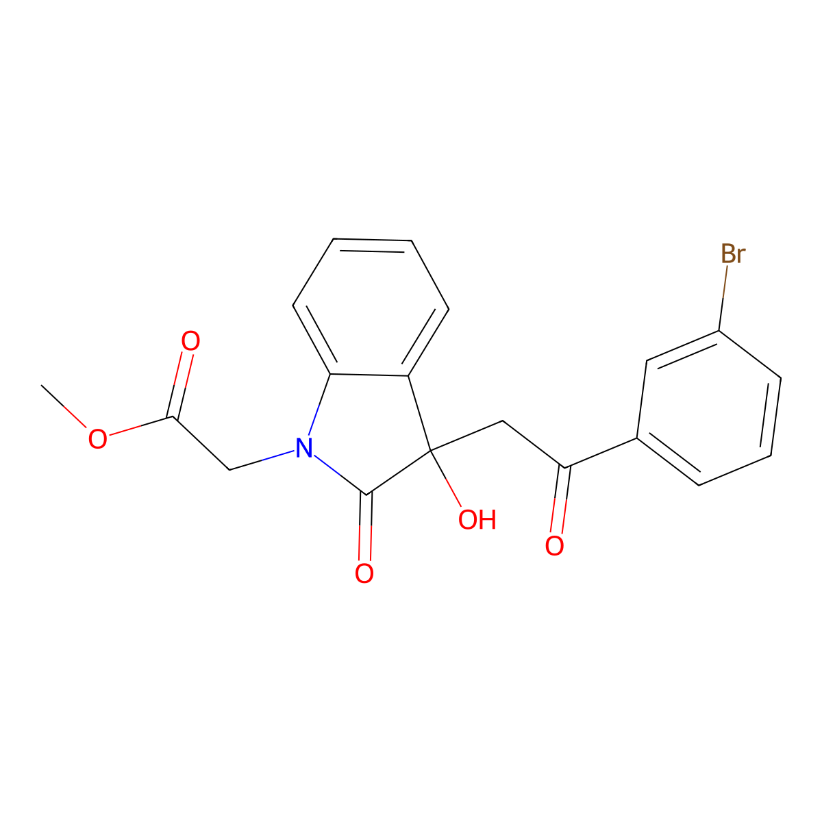 methyl {3-[2-(3-bromophenyl)-2-oxoethyl]-3-hydroxy-2-oxo-2,3-dihydro-1H-indol-1-yl}acetate molecular structure, CAS 692265-35-3