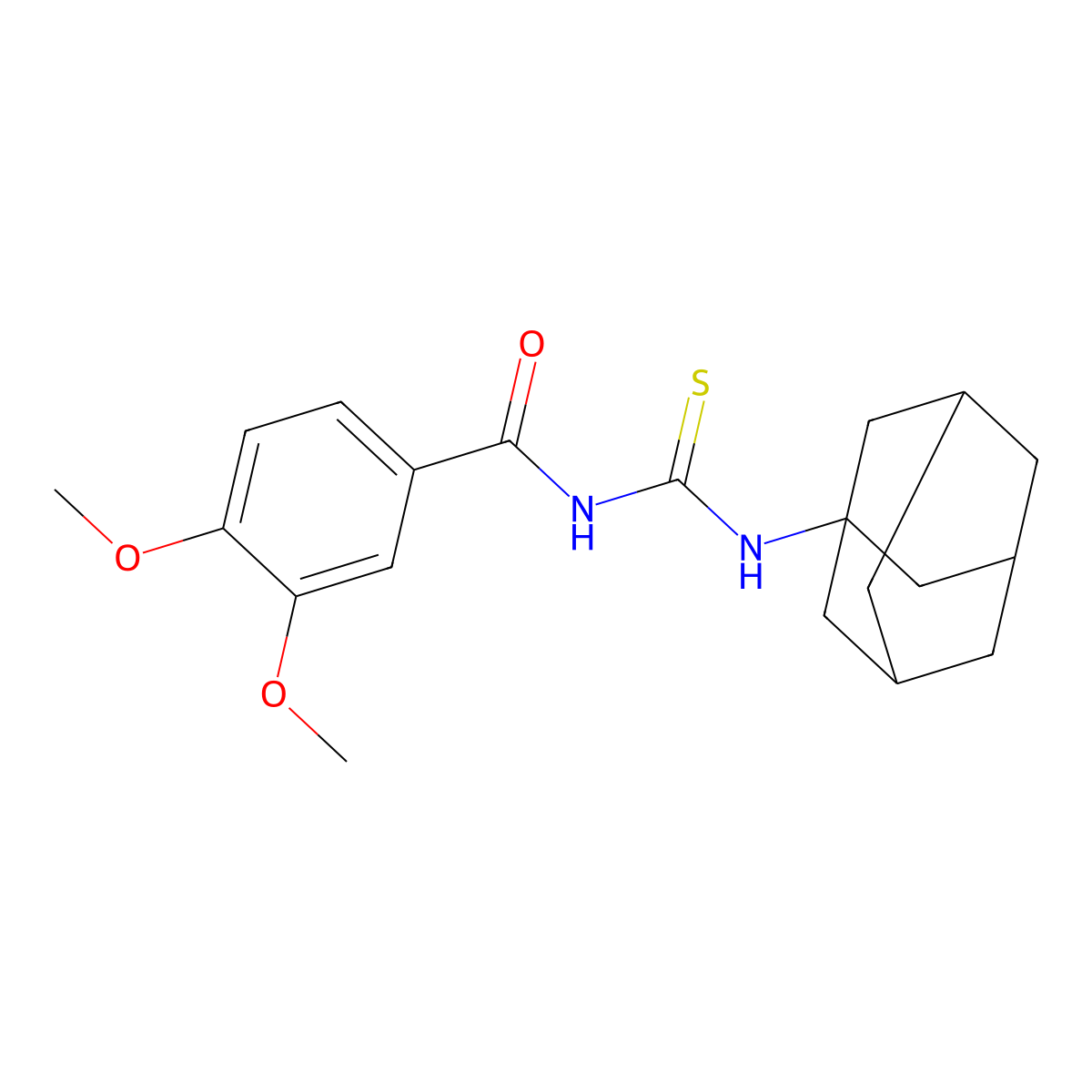 N-(1-adamantylcarbamothioyl)-3,4-dimethoxybenzamide molecular structure, CAS 692265-58-0