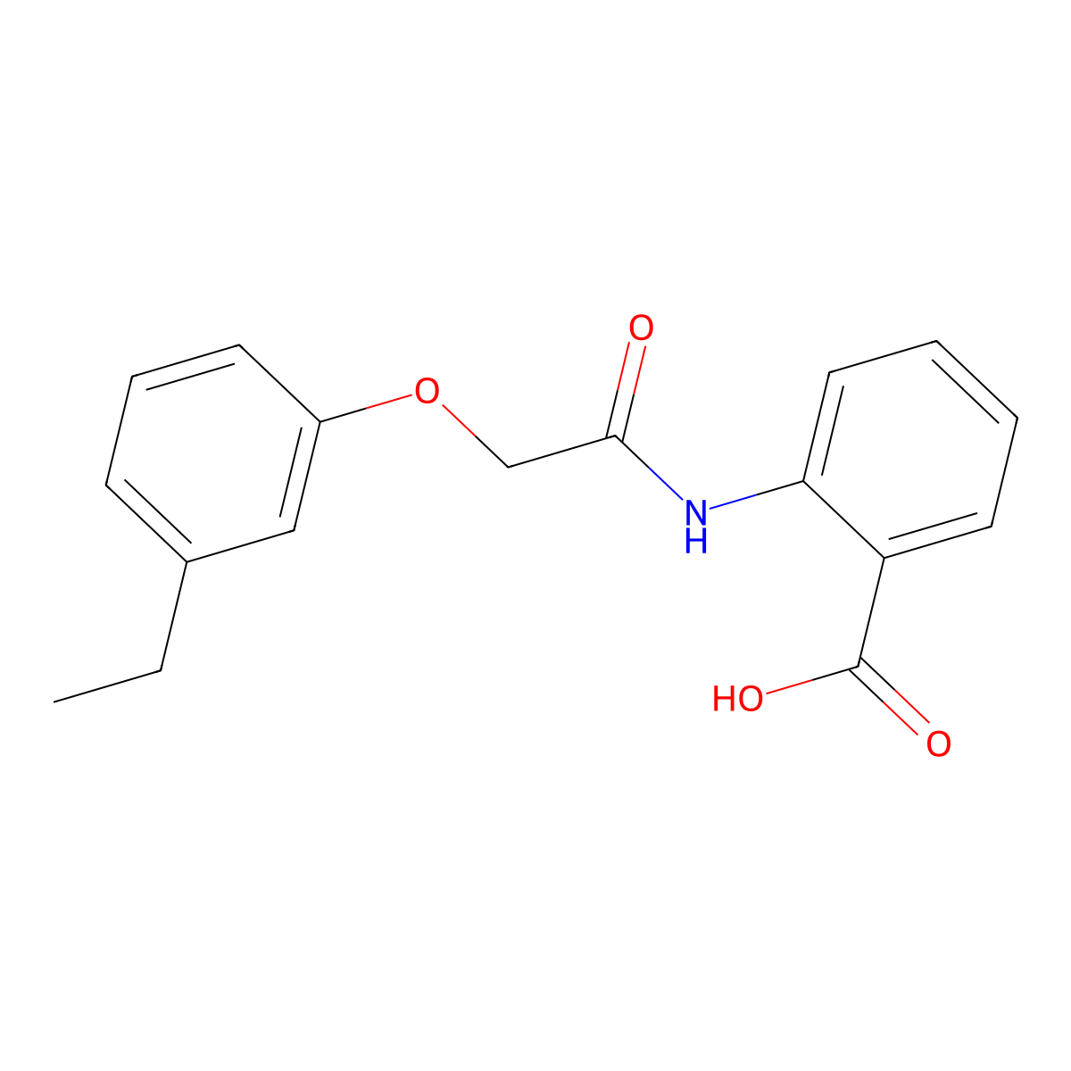 2-{[(3-Ethylphenoxy)acetyl]amino}benzoic acid molecular structure, CAS 692265-83-1