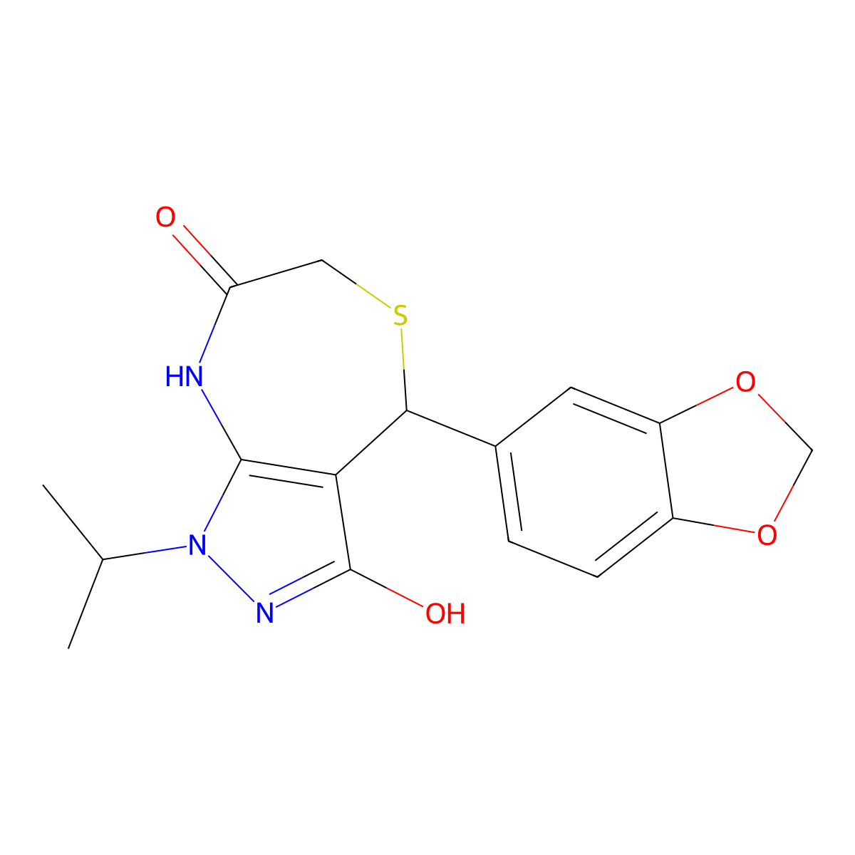 4-(1,3-benzodioxol-5-yl)-1-propan-2-yl-4,8-dihydro-2H-pyrazolo[3,4-e][1,4]thiazepine-3,7-dione molecular structure, CAS 692266-08-3