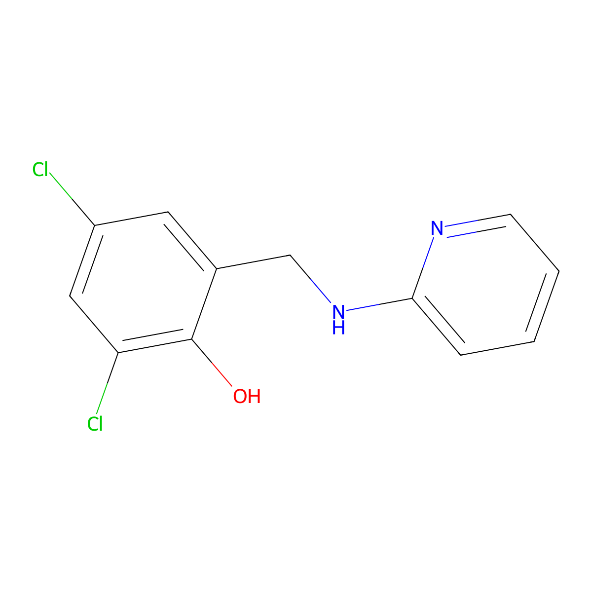 2,4-Dichloro-6-[(pyridin-2-ylamino)methyl]phenol molecular structure, CAS 692266-18-5