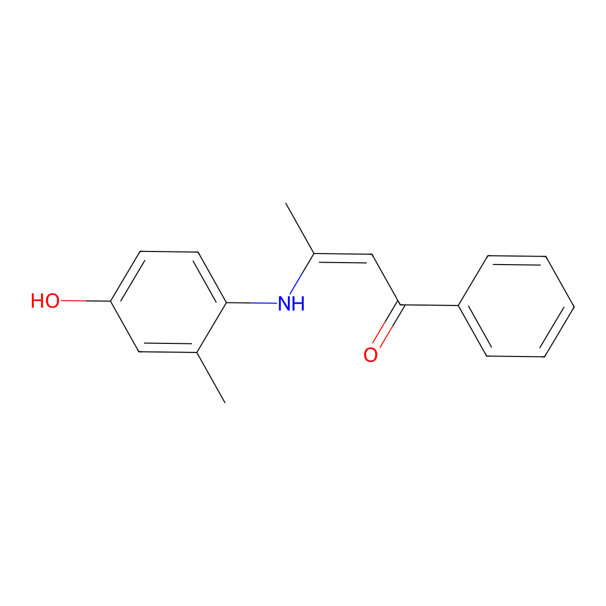 3-(4-Hydroxy-2-methylanilino)-1-phenylbut-2-en-1-one molecular structure, CAS 692266-33-4