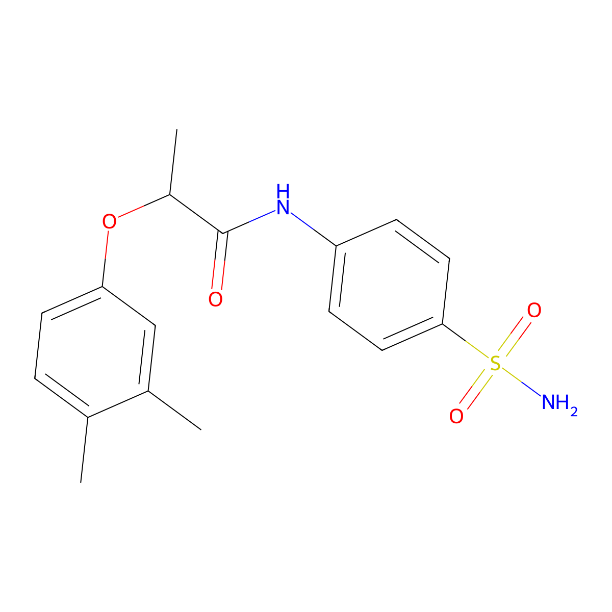 2-(3,4-dimethylphenoxy)-N-(4-sulfamoylphenyl)propanamide molecular structure, CAS 692266-42-5