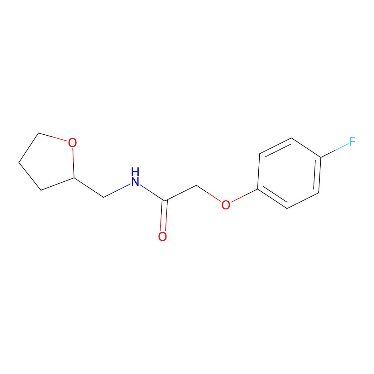 2-(4-fluorophenoxy)-N-(tetrahydro-2-furanylmethyl)acetamide molecular structure, CAS 692266-43-6