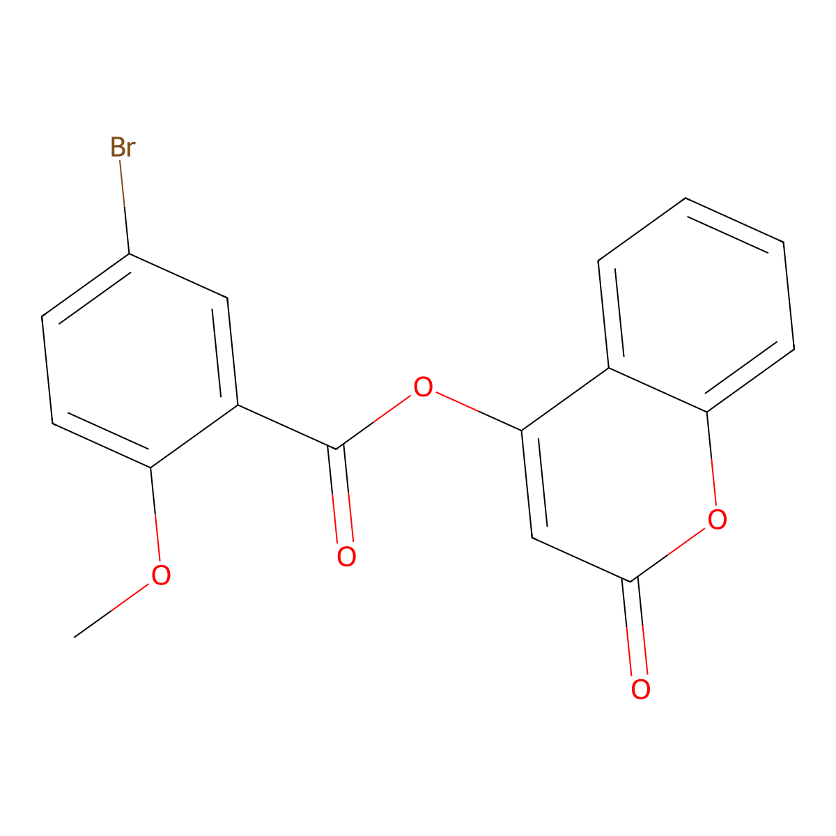 2-oxo-2H-chromen-4-yl 5-bromo-2-methoxybenzoate molecular structure, CAS 692266-50-5