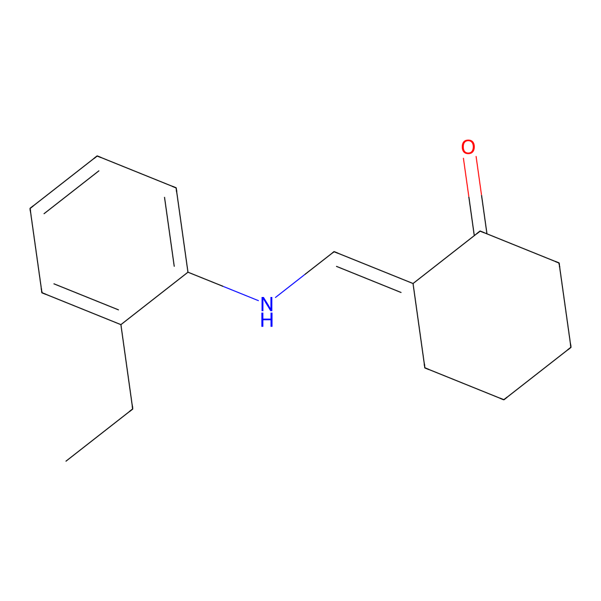 2-[(2-Ethylanilino)methylidene]cyclohexan-1-one molecular structure, CAS 692266-54-9