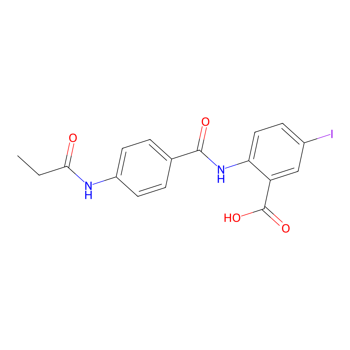 5-Iodo-2-({[4-(propanoylamino)phenyl]carbonyl}amino)benzoic acid molecular structure, CAS 692266-71-0