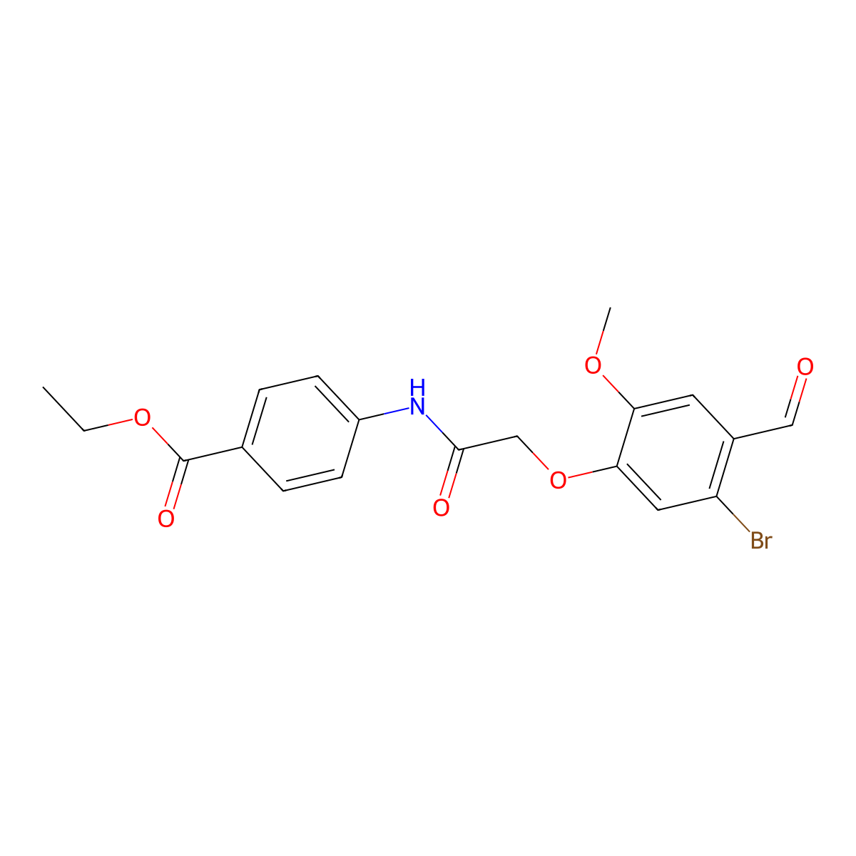 Ethyl 4-{[(5-bromo-4-formyl-2-methoxyphenoxy)acetyl]amino}benzoate molecular structure, CAS 692266-78-7