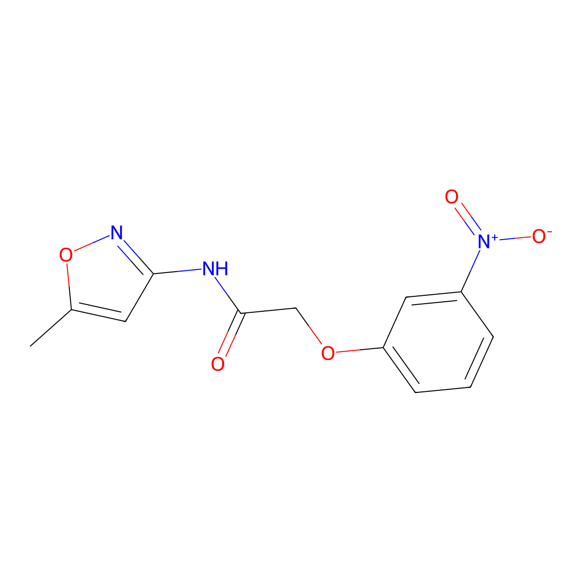 N-(5-methyl-1,2-oxazol-3-yl)-2-(3-nitrophenoxy)acetamide molecular structure, CAS 692266-91-4