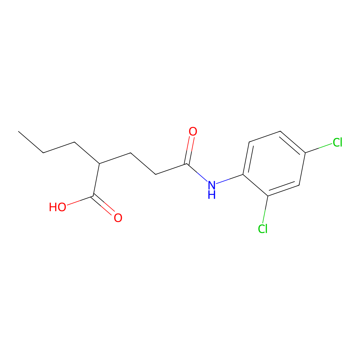 5-((2,4-Dichlorophenyl)amino)-5-oxo-2-propylpentanoic acid molecular structure, CAS 692267-22-4