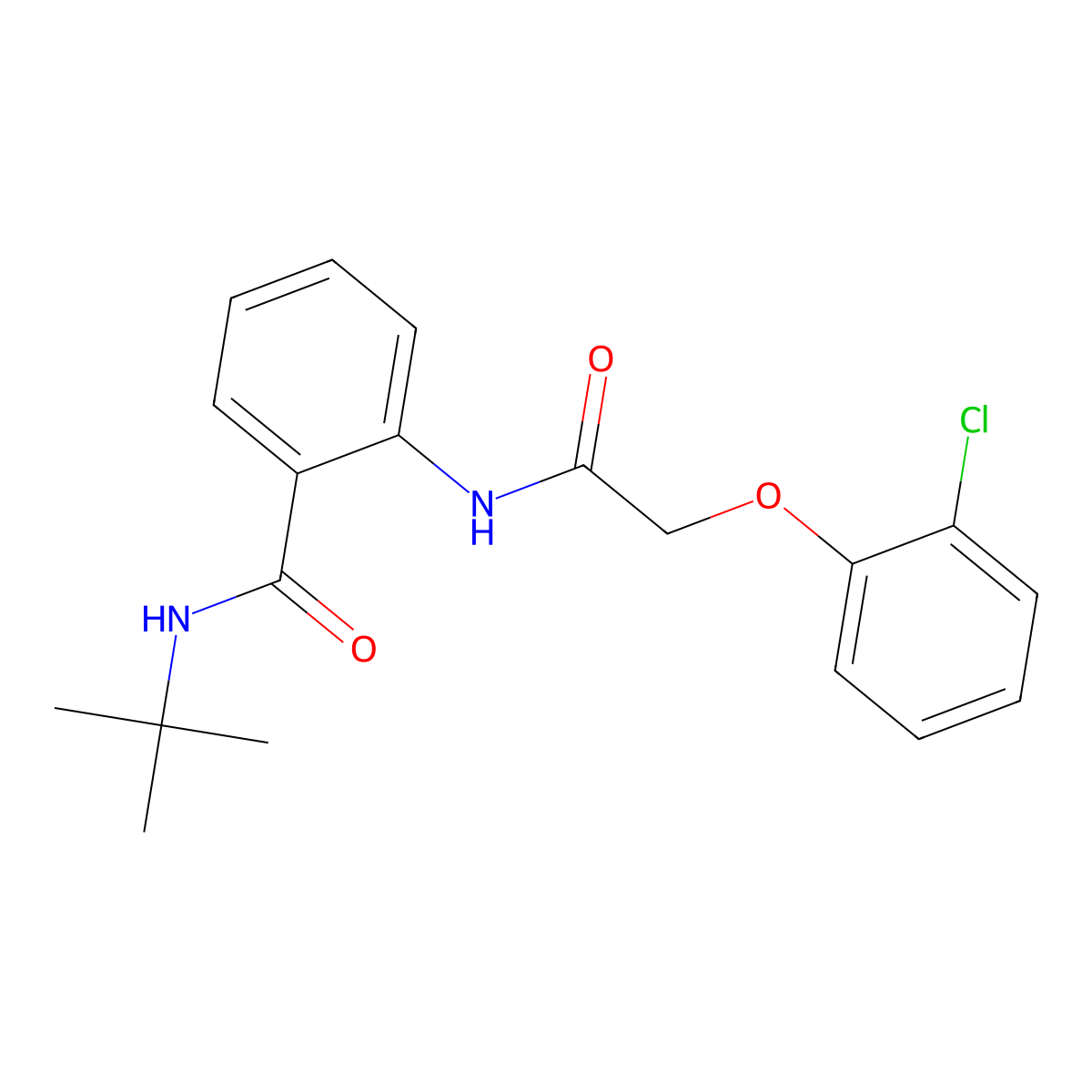 N-tert-butyl-2-[[2-(2-chlorophenoxy)acetyl]amino]benzamide molecular structure, CAS 692267-23-5