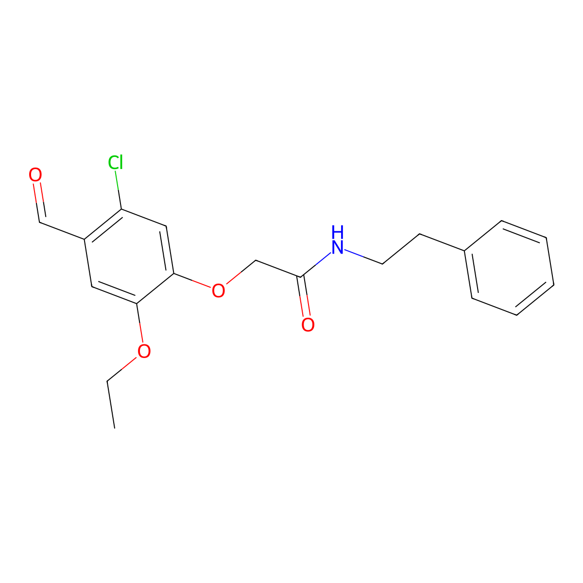 2-(5-chloro-2-ethoxy-4-formylphenoxy)-N-(2-phenylethyl)acetamide molecular structure, CAS 692267-44-0