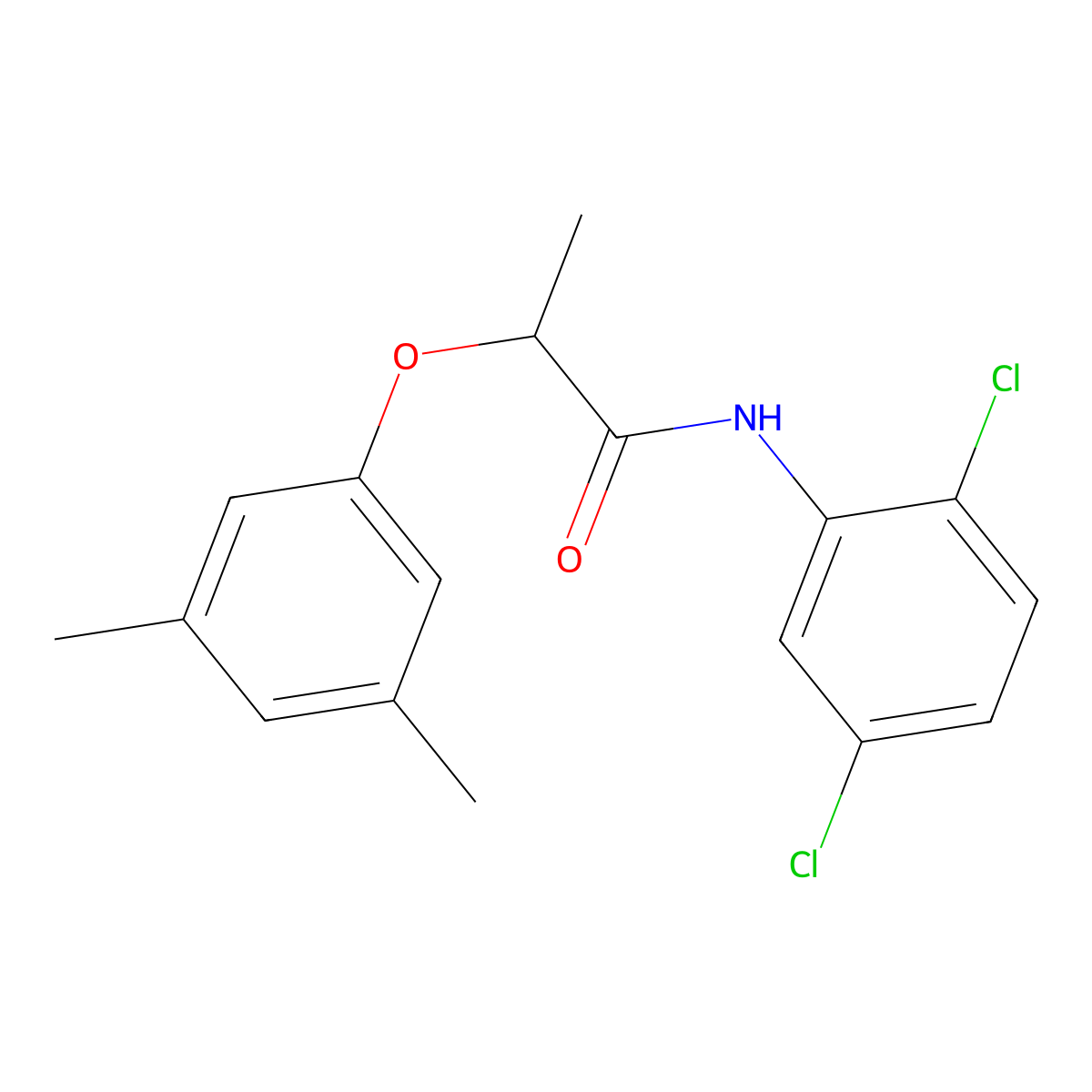 N-(2,5-dichlorophenyl)-2-(3,5-dimethylphenoxy)propanamide molecular structure, CAS 692268-12-5