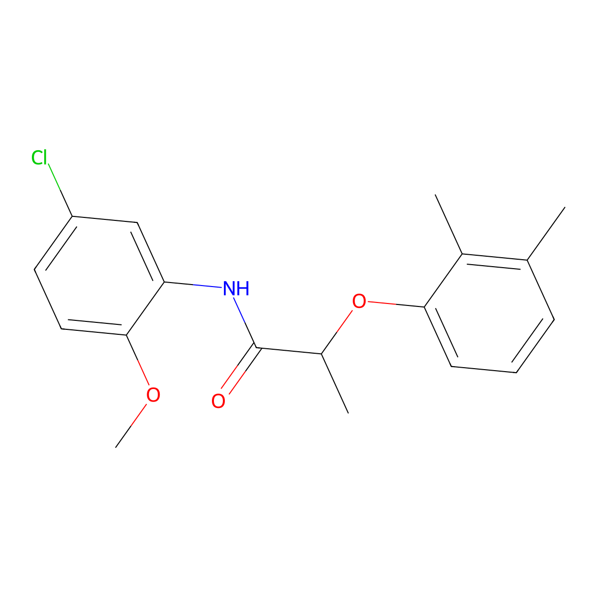 N-(5-chloro-2-methoxyphenyl)-2-(2,3-dimethylphenoxy)propanamide molecular structure, CAS 692268-26-1