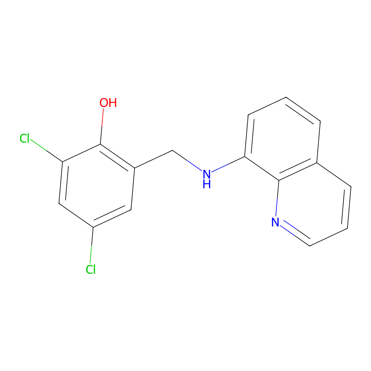 2,4-Dichloro-6-[(quinolin-8-ylamino)methyl]phenol molecular structure, CAS 692268-28-3