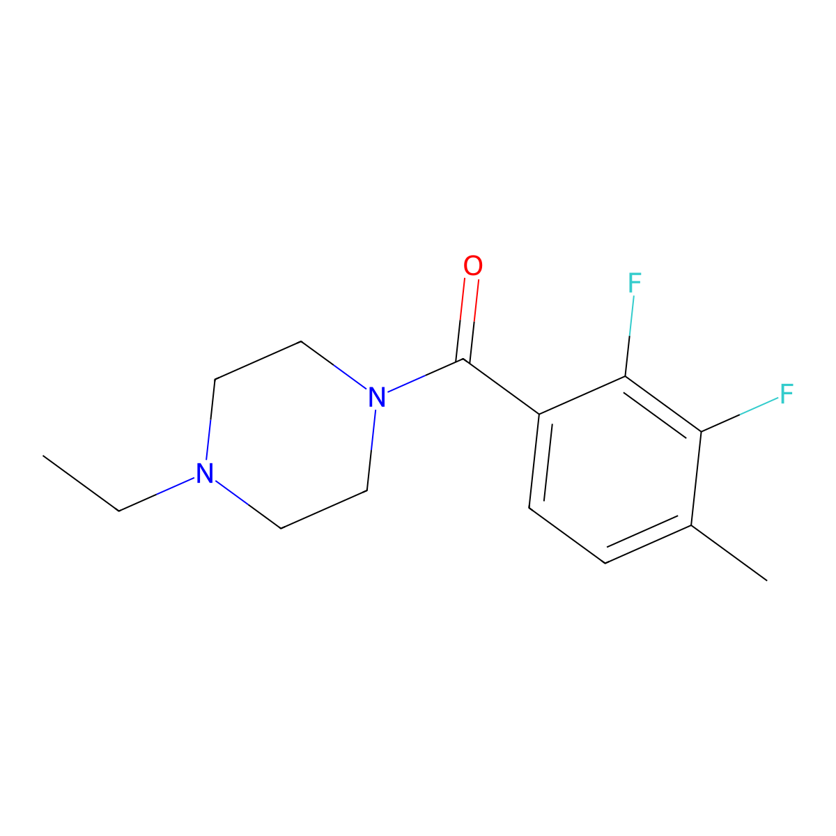 (2,3-Difluoro-4-methylphenyl)(4-ethyl-1-piperazinyl)methanone molecular structure, CAS 692268-33-0