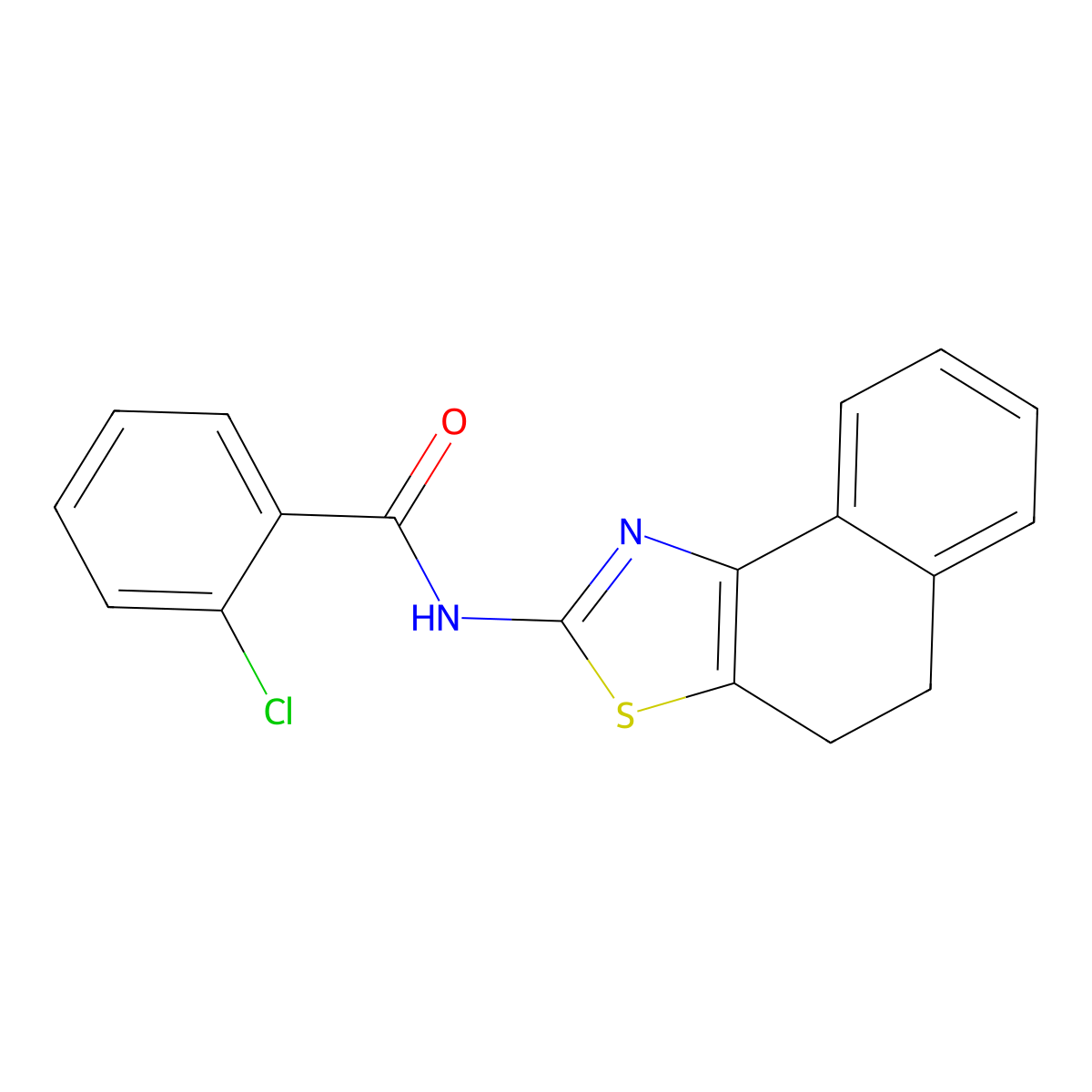2-chloro-N-(4,5-dihydrobenzo[e][1,3]benzothiazol-2-yl)benzamide molecular structure, CAS 692269-32-2