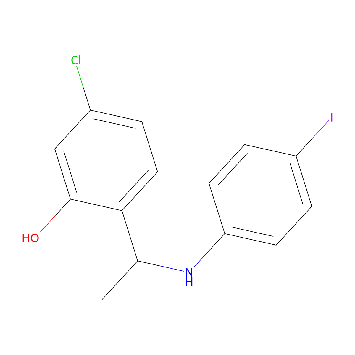 5-Chloro-2-[1-(4-iodoanilino)ethyl]phenol molecular structure, CAS 692269-50-4