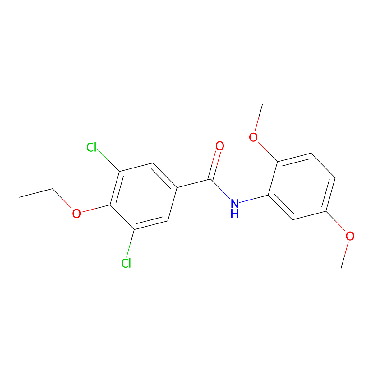3,5-dichloro-N-(2,5-dimethoxyphenyl)-4-ethoxybenzamide molecular structure, CAS 692269-79-7