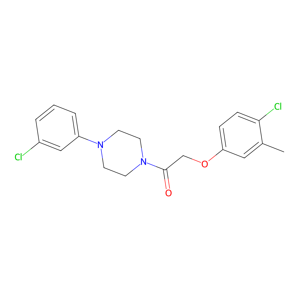 2-(4-Chloro-3-methylphenoxy)-1-[4-(3-chlorophenyl)piperazin-1-yl]ethanone molecular structure, CAS 692269-81-1