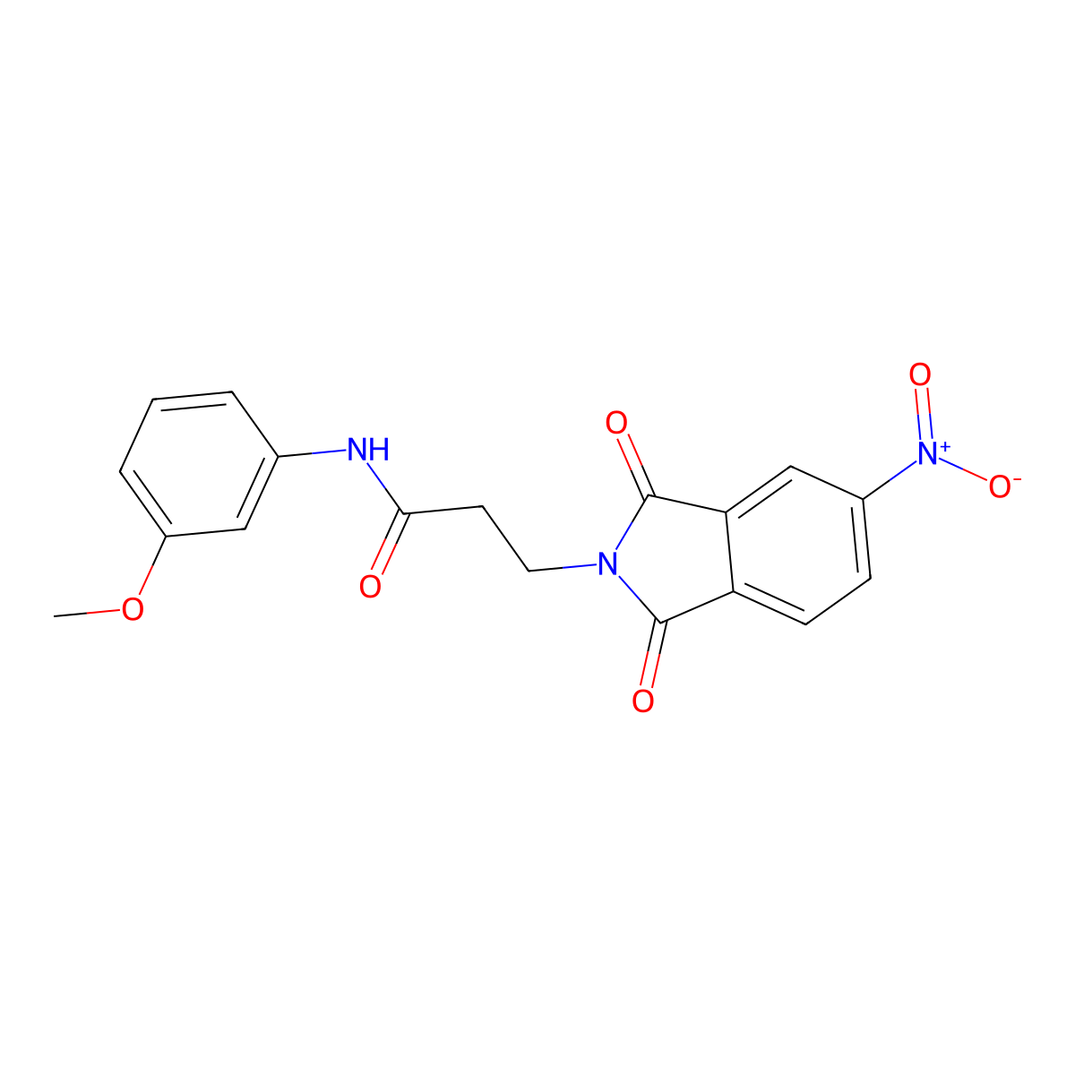 N-(3-methoxyphenyl)-3-(5-nitro-1,3-dioxoisoindol-2-yl)propanamide molecular structure, CAS 692269-94-6