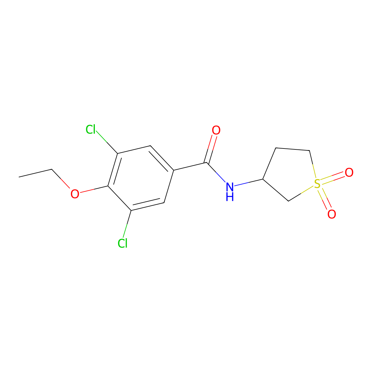3,5-dichloro-N-(1,1-dioxidotetrahydrothiophen-3-yl)-4-ethoxybenzamide molecular structure, CAS 692269-97-9