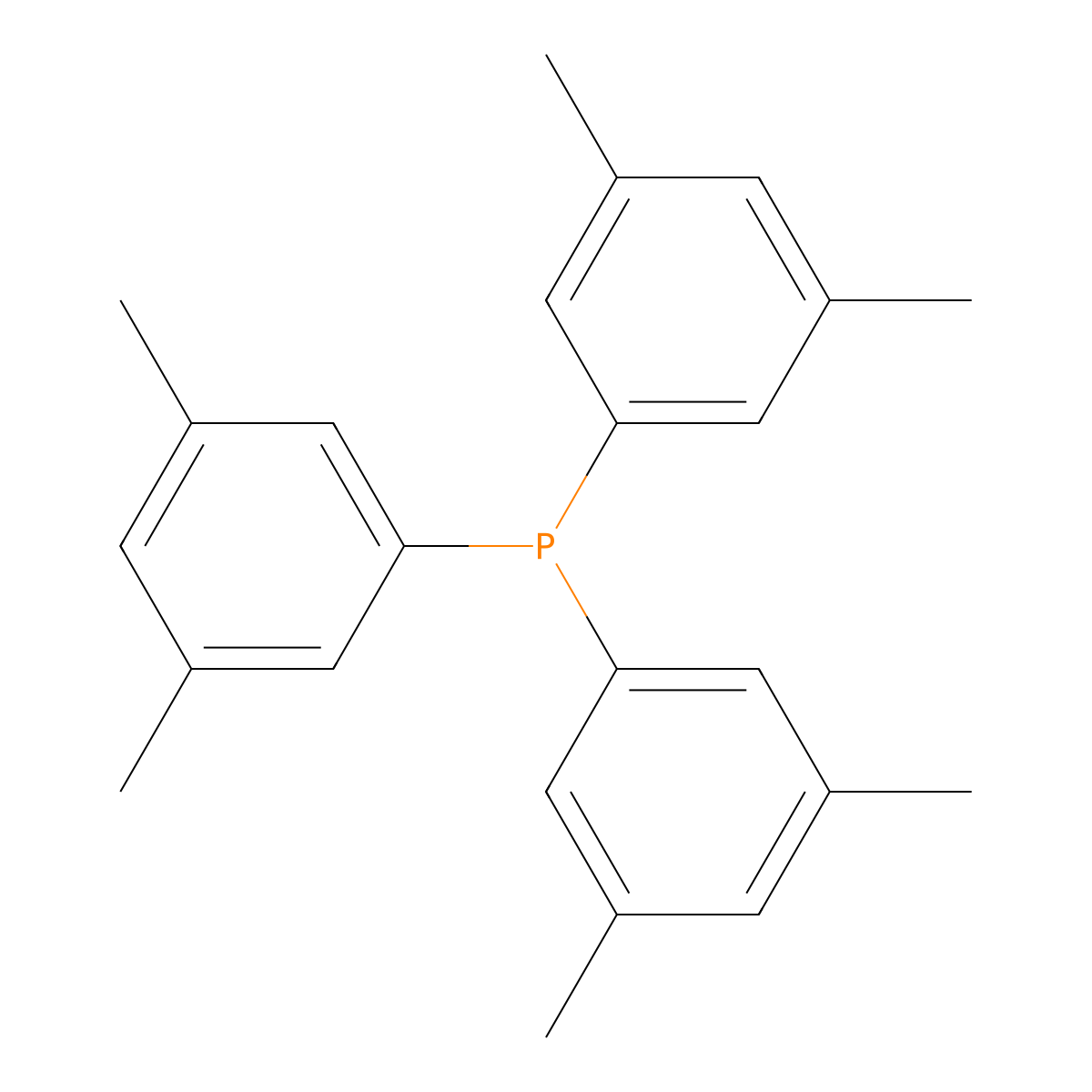 Phosphine, tris(3,5-dimethylphenyl)- molecular structure, CAS 69227-47-0