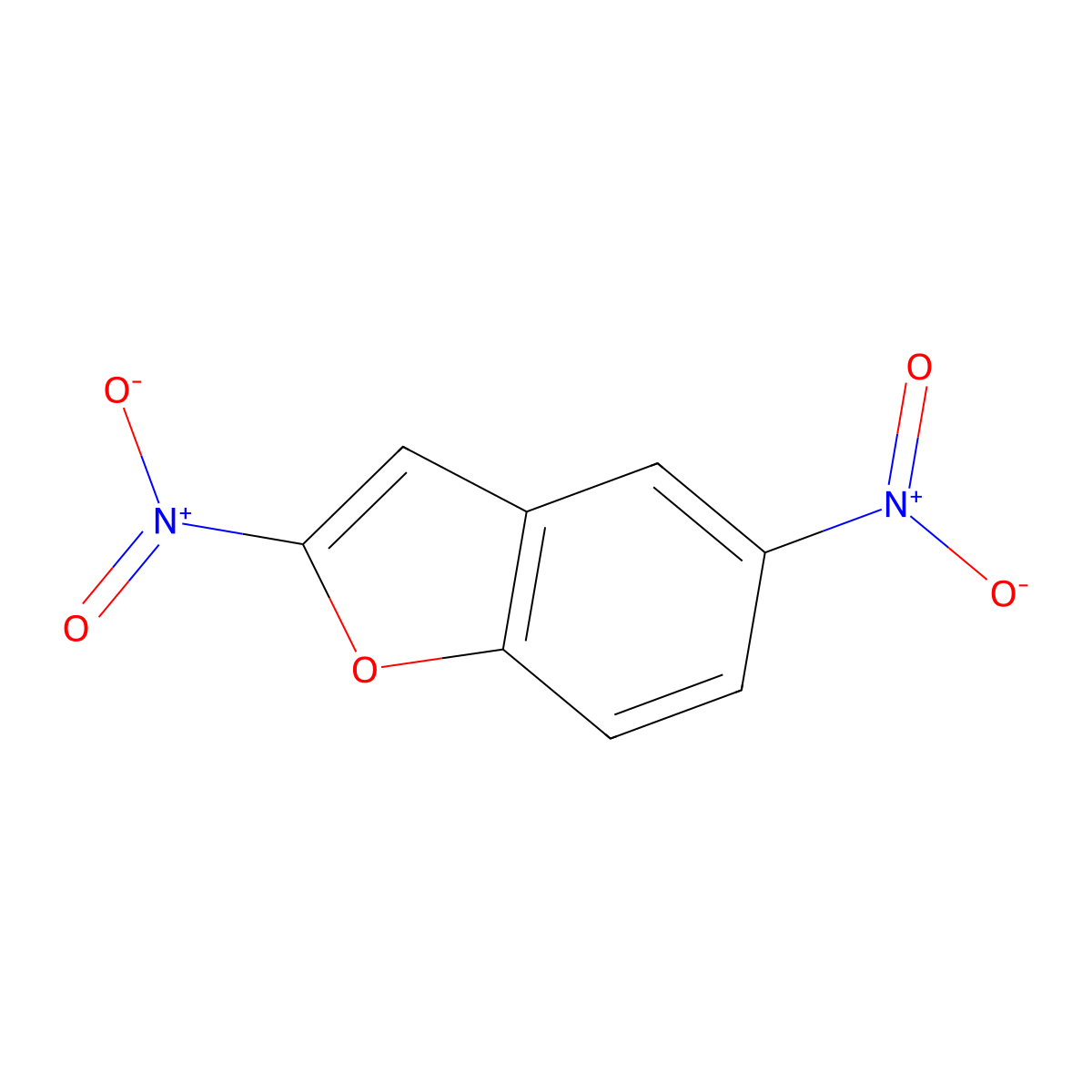 2,5-Dinitrobenzofuran molecular structure, CAS 69227-69-6