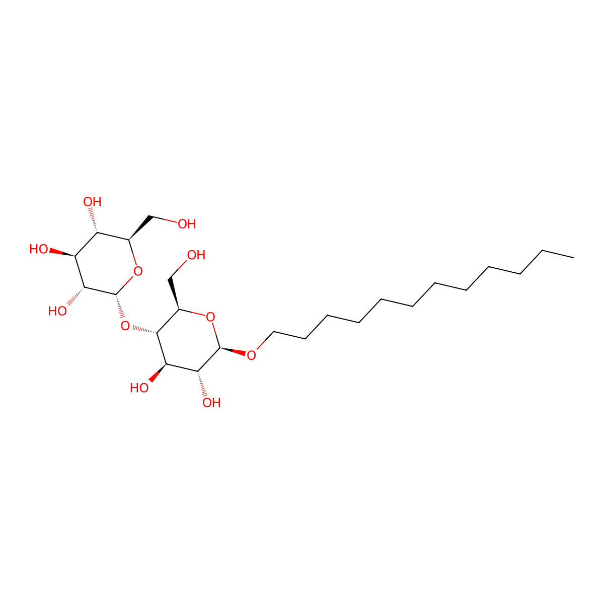 dodecyl beta-D-maltoside molecular structure, CAS 69227-93-6