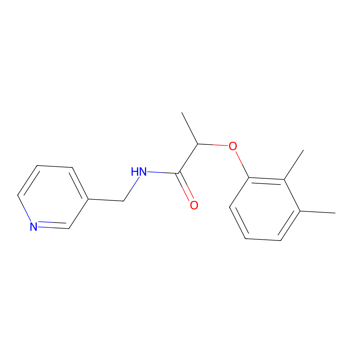 2-(2,3-dimethylphenoxy)-N-(pyridin-3-ylmethyl)propanamide molecular structure, CAS 692270-15-8
