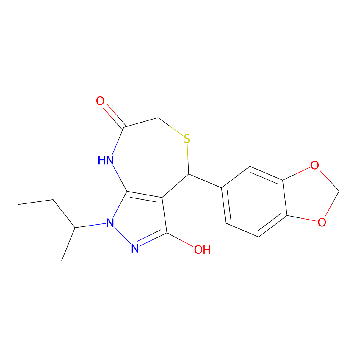 4-(1,3-benzodioxol-5-yl)-1-butan-2-yl-4,8-dihydro-2H-pyrazolo[3,4-e][1,4]thiazepine-3,7-dione molecular structure, CAS 692270-46-5