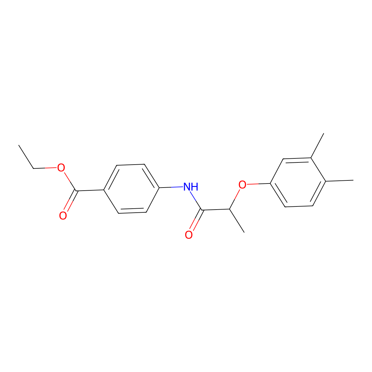 Ethyl 4-[2-(3,4-dimethylphenoxy)propanoylamino]benzoate molecular structure, CAS 692270-62-5