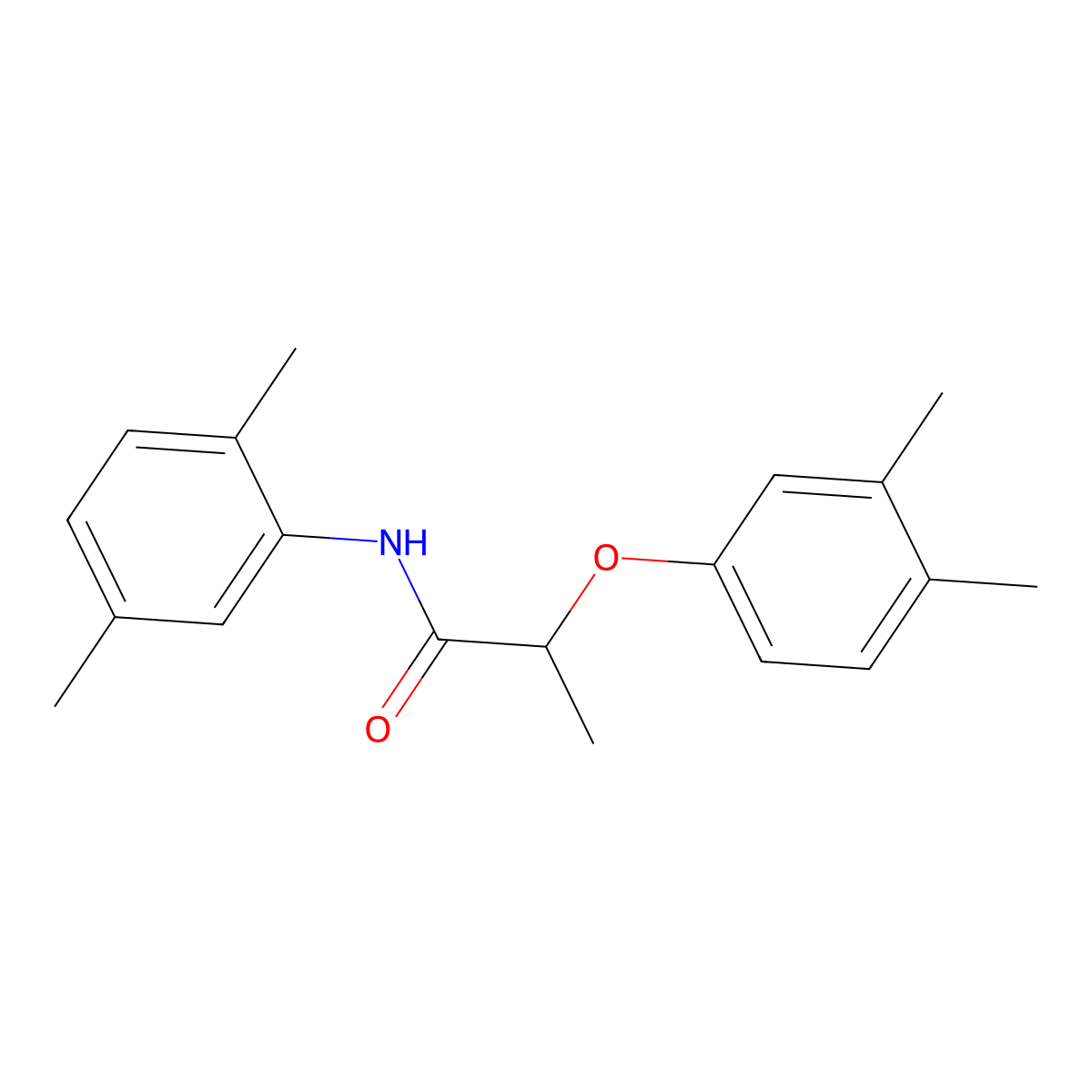 2-(3,4-dimethylphenoxy)-N-(2,5-dimethylphenyl)propanamide molecular structure, CAS 692270-88-5