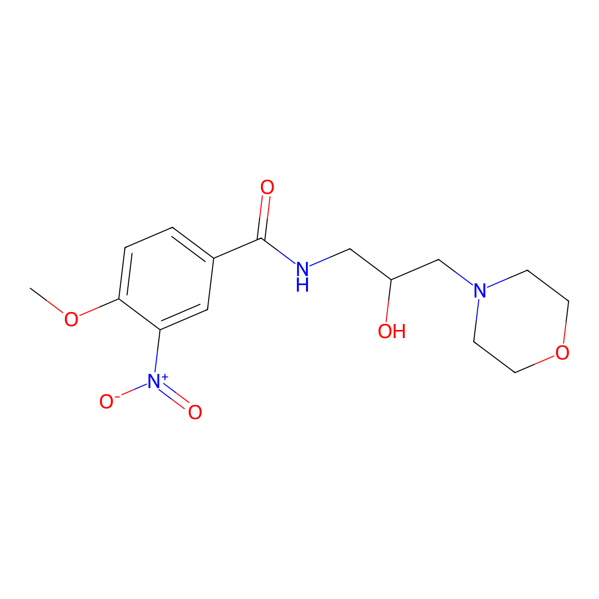 N-(2-hydroxy-3-morpholin-4-ylpropyl)-4-methoxy-3-nitrobenzamide molecular structure, CAS 692271-00-4