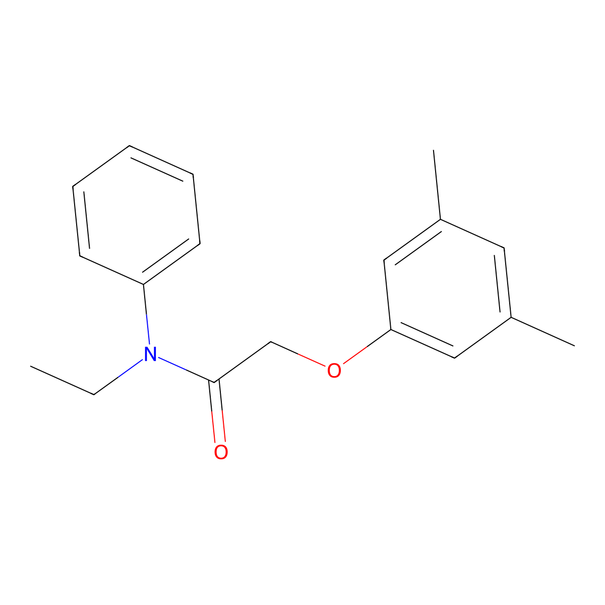 2-(3,5-dimethylphenoxy)-N-ethyl-N-phenylacetamide molecular structure, CAS 692271-02-6